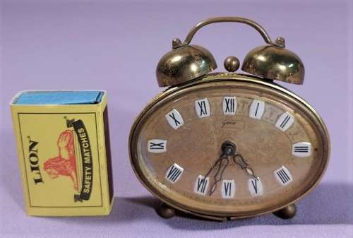 GOLDBUHL 1950S DOUBLE BELL ALARM CLOCK MADE IN WEST GERMANY  BELLS RING BUT WINDUP MECHANISM FAULTY
