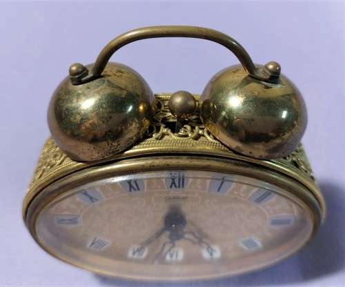 GOLDBUHL 1950S DOUBLE BELL ALARM CLOCK MADE IN WEST GERMANY  BELLS RING BUT WINDUP MECHANISM FAULTY