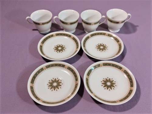 FOUR NORITAKE JAPAN 2057 RUSKIN PATTERN CUPS AND SAUCERS