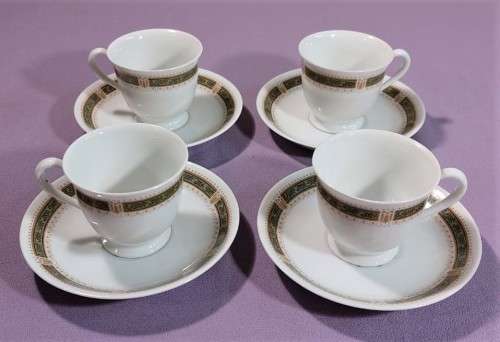 FOUR NORITAKE JAPAN 2057 RUSKIN PATTERN CUPS AND SAUCERS