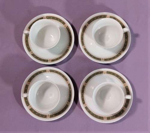 FOUR NORITAKE JAPAN 2057 RUSKIN PATTERN CUPS AND SAUCERS