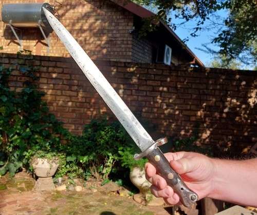 BOER WAR ERA BRITISH LEE METFORD BAYONET MODEL 1888 MKII MADE IN MARCH 1902 (STAMP 3 02 IS DATE)