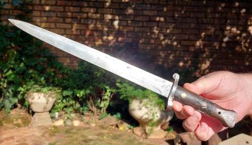 BOER WAR ERA BRITISH LEE METFORD BAYONET MODEL 1888 MKII MADE IN MARCH 1902 (STAMP 3 02 IS DATE)