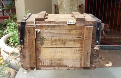 SA ARMY 1950S WOODEN AMMO BOX FOR BROWNING 7.7x56MMR MACHINE GUN BALL BELTED AMMO