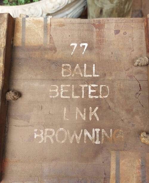 SA ARMY 1950S WOODEN AMMO BOX FOR BROWNING 7.7x56MMR MACHINE GUN BALL BELTED AMMO