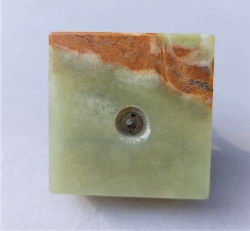 BRASS FOX HAND PAINTED ON UNIKITE GEMSTONE SLAB