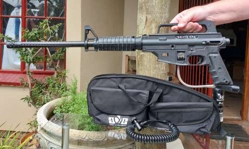 ORIGINAL TPN BRAVO ONE PAINTBALL GUN  TESTED AND WORKING  M16 VIETNAM STYLE RIFLE