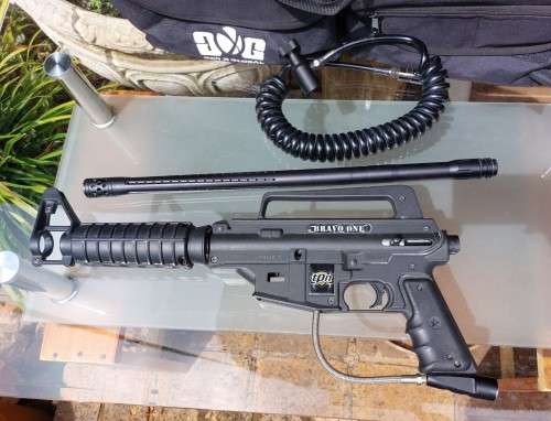 ORIGINAL TPN BRAVO ONE PAINTBALL GUN  TESTED AND WORKING  M16 VIETNAM STYLE RIFLE