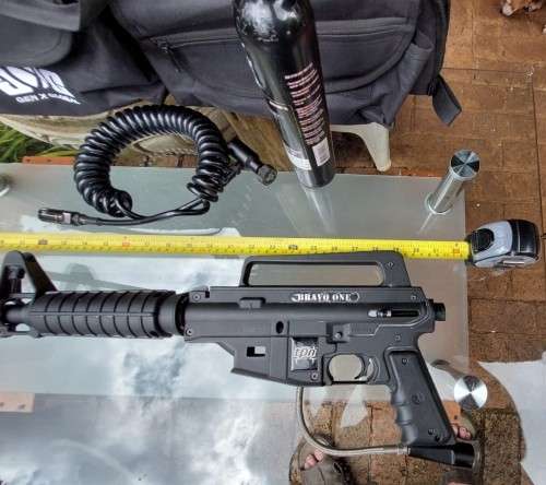 ORIGINAL TPN BRAVO ONE PAINTBALL GUN  TESTED AND WORKING  M16 VIETNAM STYLE RIFLE