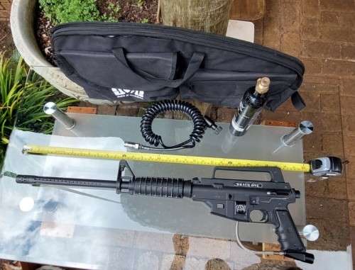 ORIGINAL TPN BRAVO ONE PAINTBALL GUN  TESTED AND WORKING  M16 VIETNAM STYLE RIFLE