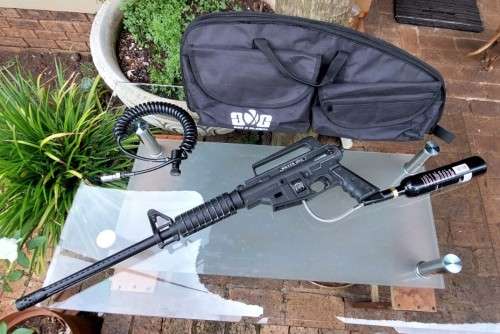 ORIGINAL TPN BRAVO ONE PAINTBALL GUN  TESTED AND WORKING  M16 VIETNAM STYLE RIFLE