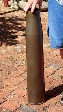 GIGANTIC 73CM HIGH 4 INCH (101MM) CALIBER NAVAL GUN SHELL CASING DATED 1954 NO PRIMER