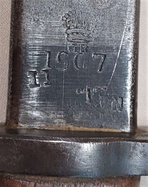 WW1 WILKINSON PALL MALL 1907 PATTERN BAYONET 55CM LONG LEATHER SCABBARD WARTIME PRODUCTION DATE 1915