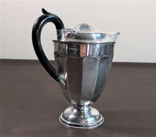 ELEGANT 1940S HECWORTH AUSTRALIA SILVERPLATED ON COPPER COFFEE POT, TEA POT AND WATER JUG