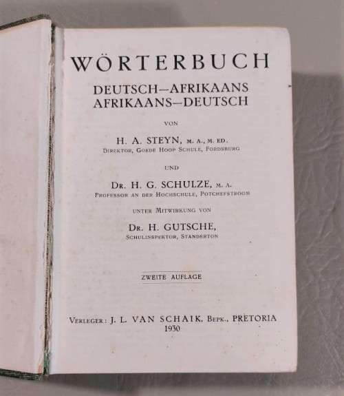 CLOTH BINDED HARD COVER WORTERBUCH DEUTSCH-AFRIKANISCH AFRIKAANS-DUITS WOORDEBOEK PUBLISHED IN 1930