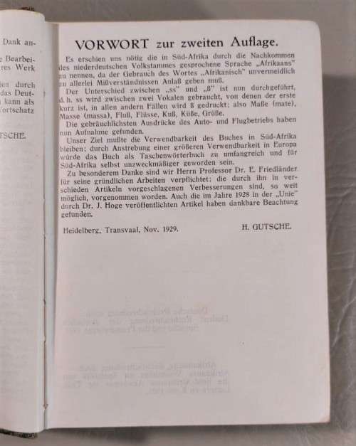 CLOTH BINDED HARD COVER WORTERBUCH DEUTSCH-AFRIKANISCH AFRIKAANS-DUITS WOORDEBOEK PUBLISHED IN 1930
