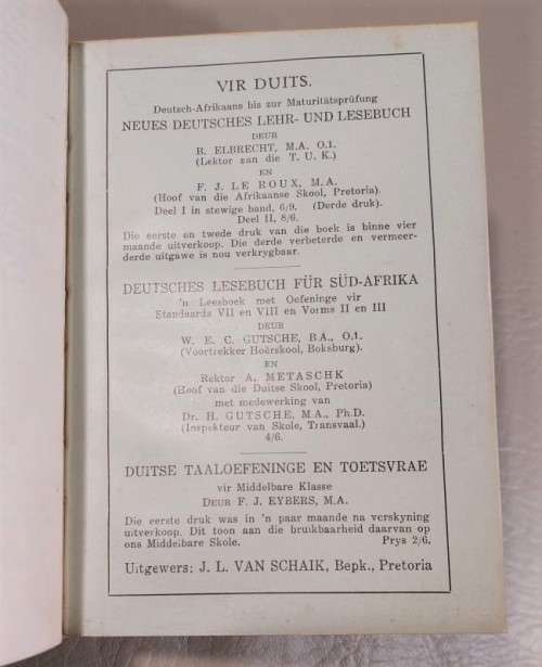 CLOTH BINDED HARD COVER WORTERBUCH DEUTSCH-AFRIKANISCH AFRIKAANS-DUITS WOORDEBOEK PUBLISHED IN 1930