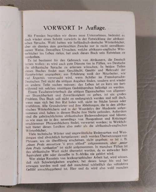 CLOTH BINDED HARD COVER WORTERBUCH DEUTSCH-AFRIKANISCH AFRIKAANS-DUITS WOORDEBOEK PUBLISHED IN 1930