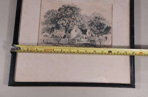 CHARLES ERNEST PEERS! (1875-1944) PENCIL SKETCH THE RHONE FARMSTEAD IN THE GROOT DRAKENSTEIN VALLEY