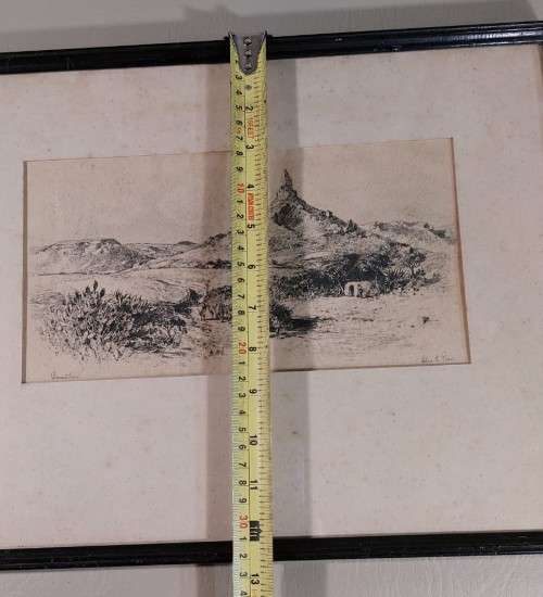 LISTED ARTIST CHARLES ERNEST PEERS! (1875-1944) PENCIL SKETCH OF A BASUTOLAND LANDSCAPE