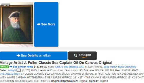 SHIPS CAPTAIN BY J FULLER (1950 - ) - VINTAGE ORIGINAL OIL PAINTING - LARGE (57CM W 47CM H) - FRAMED