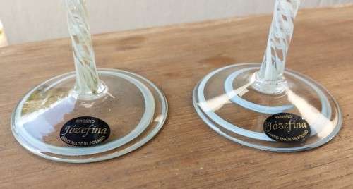 AWESOME PAIR OF KROSNO JOZEFINA POLISH HANDBLOWN TEALIGHT CANDLE HOLDERS