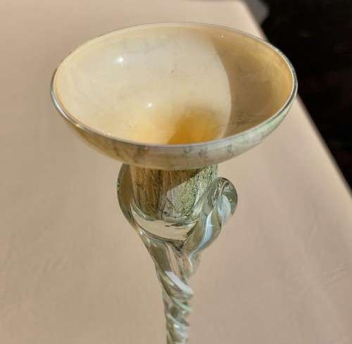 AWESOME PAIR OF KROSNO JOZEFINA POLISH HANDBLOWN TEALIGHT CANDLE HOLDERS