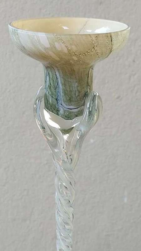 AWESOME PAIR OF KROSNO JOZEFINA POLISH HANDBLOWN TEALIGHT CANDLE HOLDERS