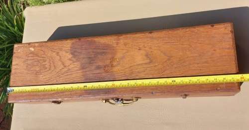 VINTAGE LANCASTER OR PARKER HALE OAK SHOTGUN CASE WITH EAGLE LOCKS AND A NICE SMELL OF GUN OIL