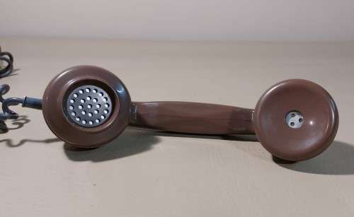 VINTAGE 1970S BRITISH POST OFFICE 746 GENERAL ELECTRIC ROTARY TELEPHONE TWO TONE BROWN AND GREY
