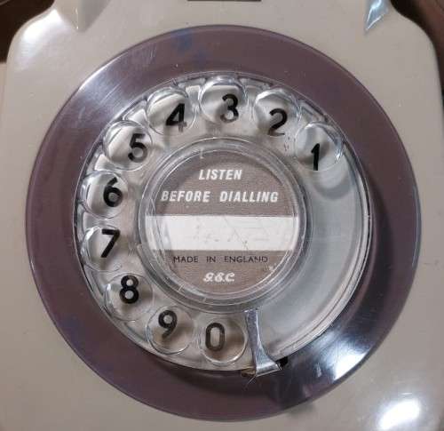 VINTAGE 1970S BRITISH POST OFFICE 746 GENERAL ELECTRIC ROTARY TELEPHONE TWO TONE BROWN AND GREY