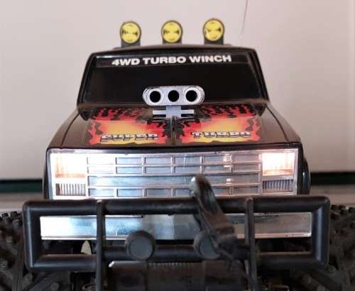RARE VINTAGE DIGITCON 4x4 TURBO WINCH RC CAR FROM 1991 WORKING HEADLIGHTS NO TRANSMITTER