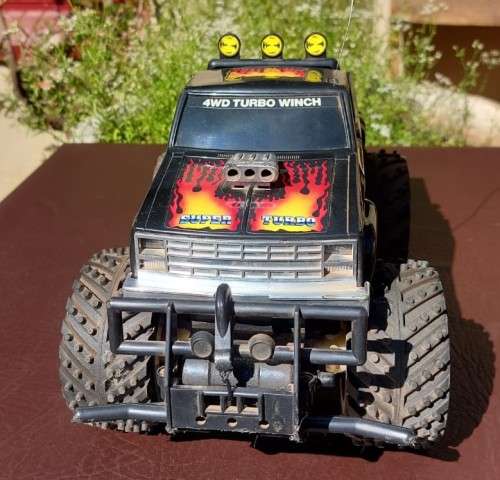 RARE VINTAGE DIGITCON 4x4 TURBO WINCH RC CAR FROM 1991 WORKING HEADLIGHTS NO TRANSMITTER