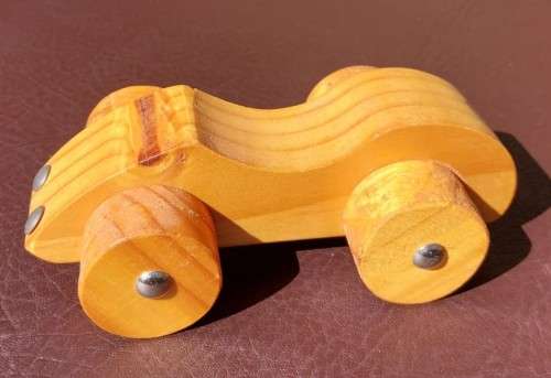 VINTAGE WOODEN TRACTOR AND CAR
