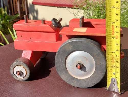 VINTAGE WOODEN TRACTOR AND CAR