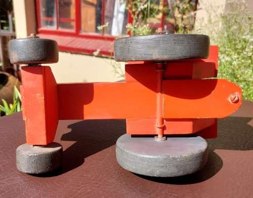 VINTAGE WOODEN TRACTOR AND CAR