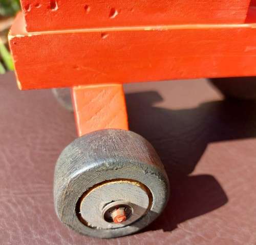 VINTAGE WOODEN TRACTOR AND CAR