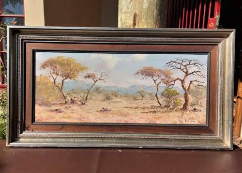 BREDENKAMP HENRY (SA ARTIST 1935 - ) EARLY WORK 1975 OIL ON BOARD TITLED POTGIETERSRUS