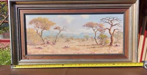 BREDENKAMP HENRY (SA ARTIST 1935 - ) EARLY WORK 1975 OIL ON BOARD TITLED POTGIETERSRUS