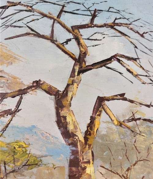 BREDENKAMP HENRY (SA ARTIST 1935 - ) EARLY WORK 1975 OIL ON BOARD TITLED POTGIETERSRUS