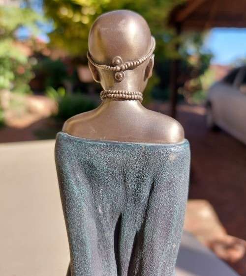 SOUL JOURNEYS MAASAI `DELILA` COLD-CAST BRONZE RESIN FIGURINE 24CM HIGH