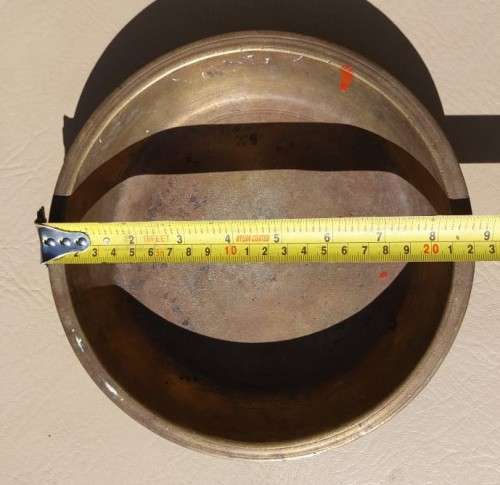 ROUND FLAT SOLID BRASS OR POSSIBLY BRONZE (KANSA) BOWL