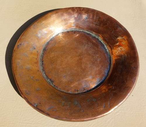 OLD HAND MADE PRIMITIVE COPPER PLATE