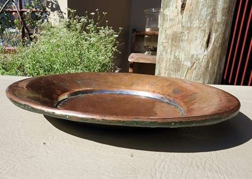 OLD HAND MADE PRIMITIVE COPPER PLATE