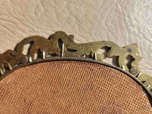 FOUR (4) MEDIUM (17x12CM) OVAL BRASS PHOTO FRAMES MADE IN ITALY