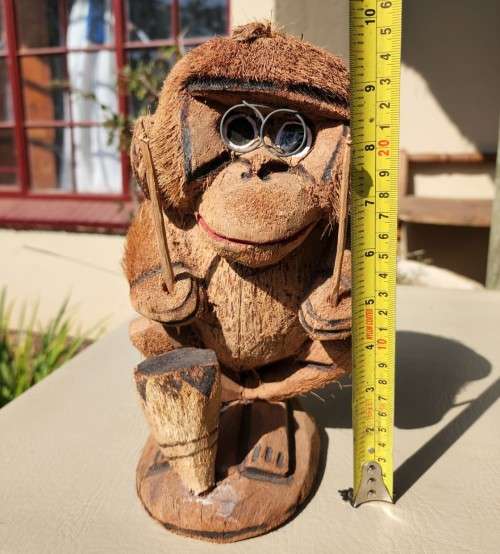 CUTE COCONUT MONKEY PLAYING DRUMS