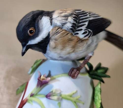 THREE (3) VINTAGE 1980S FRANKLIN MINT PETER BARRETT BISQUE HAND PAINTED PORCELAIN BIRD BELLS