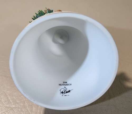 THREE (3) VINTAGE 1980S FRANKLIN MINT PETER BARRETT BISQUE HAND PAINTED PORCELAIN BIRD BELLS