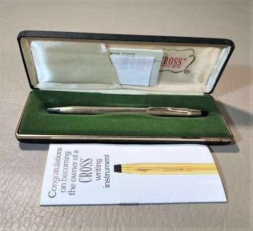 CROSS 1/20 (5%) 10KT ROLLED GOLD CLASSIC CENTURY BALLPOINT PEN - WORKING - THE USA PRESIDENTIAL PEN