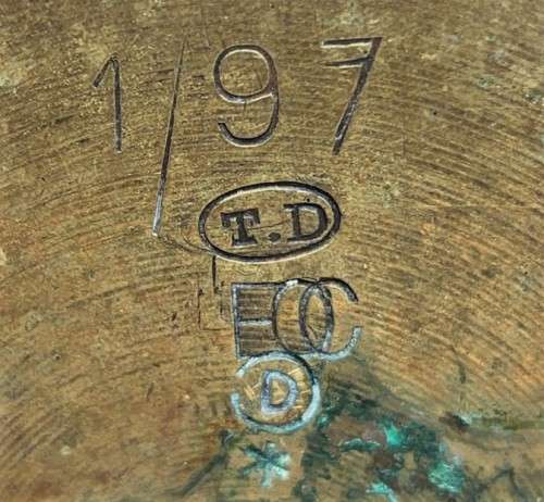 CONFIRMED WW1 ERA EOC (ELSWICK) STAMPED AND POSSIBLY A RARE 1897 ANGLO BOER WAR 45MM BRITISH BRASS